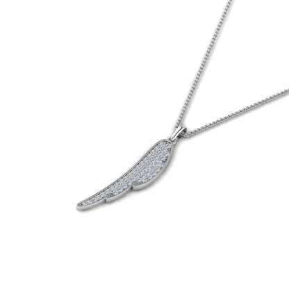 JBR Pave Cluster Wing Diamond Sterling Silver Pendant - JBR Jeweler