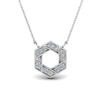 JBR Pave Hexagon Diamond Sterling Silver Pendant - JBR Jeweler