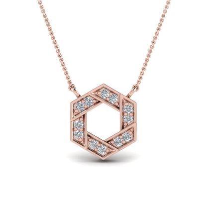 JBR Pave Hexagon Diamond Sterling Silver Pendant - JBR Jeweler