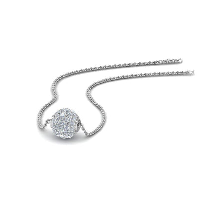 JBR Pave Set Diamond Sphere Sterling Silver Pendant - JBR Jeweler