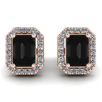JBR Pave Set Halo Black Diamonds Sterling Silver Stud Earrings - JBR Jeweler