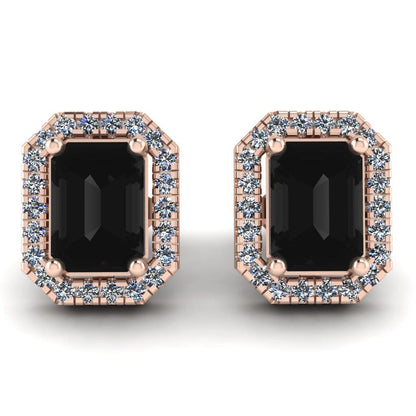 JBR Pave Set Halo Black Diamonds Sterling Silver Stud Earrings - JBR Jeweler