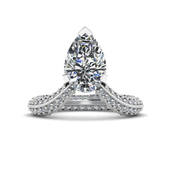 JBR Pear Cut V Shape S925 Cocktail Ring - JBR Jeweler