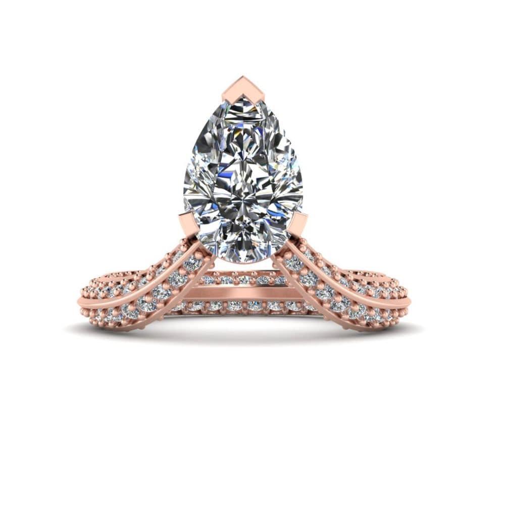 JBR Pear Cut V Shape S925 Cocktail Ring - JBR Jeweler