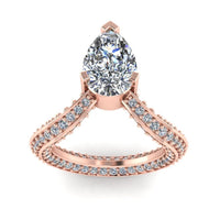 JBR Pear Cut V Shape S925 Cocktail Ring - JBR Jeweler