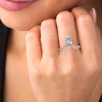 JBR Pear Cut V Shape S925 Cocktail Ring - JBR Jeweler