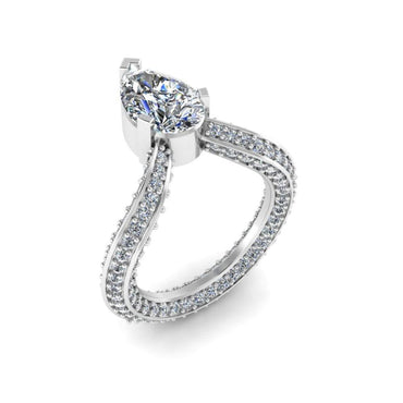 JBR Pear Cut V Shape S925 Cocktail Ring - JBR Jeweler