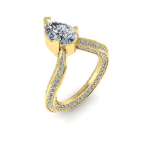 JBR Pear Cut V Shape S925 Cocktail Ring - JBR Jeweler