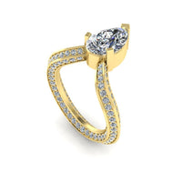 JBR Pear Cut V Shape S925 Cocktail Ring - JBR Jeweler