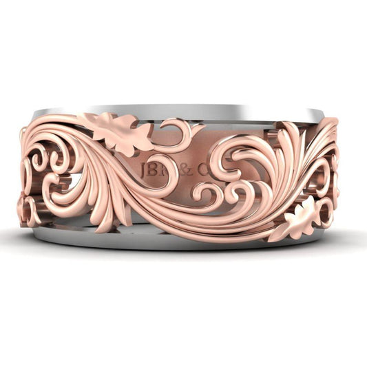 JBR Peony Sterling Silver Women’s Band - JBR Jeweler