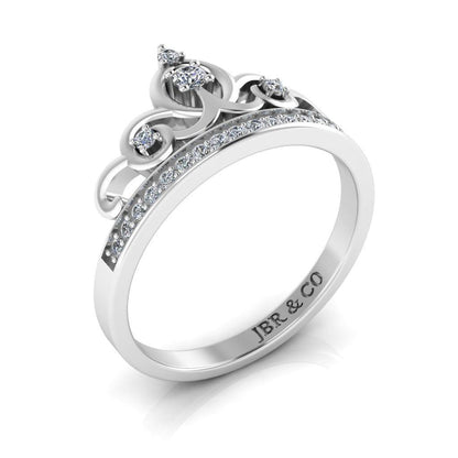 JBR Princess Crown Sterling Silver Promise Ring - JBR Jeweler