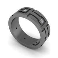 JBR Princess Cut Sterling Silver Wedding Band - JBR Jeweler