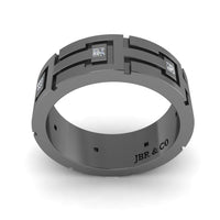 JBR Princess Cut Sterling Silver Wedding Band - JBR Jeweler