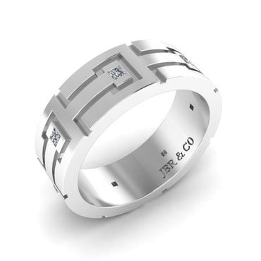 JBR Princess Cut Sterling Silver Wedding Band - JBR Jeweler