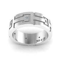 JBR Princess Cut Sterling Silver Wedding Band - JBR Jeweler