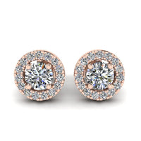 JBR Prong Set Halo Diamonds Stud Earrings In Sterling Silver - JBR Jeweler