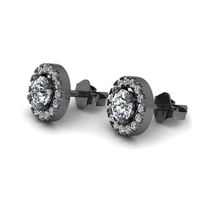 JBR Prong Set Halo Diamonds Stud Earrings In Sterling Silver - JBR Jeweler