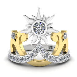 JBR Rapunzel Diamond Sun Tiara Sterling Silver Ring - JBR Jeweler