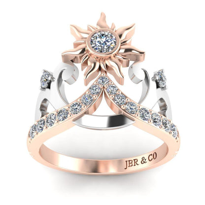 JBR Rapunzel Diamond Sun Tiara Sterling Silver Ring - JBR Jeweler