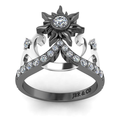 JBR Rapunzel Diamond Sun Tiara Sterling Silver Ring - JBR Jeweler