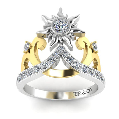 JBR Rapunzel Diamond Sun Tiara Sterling Silver Ring - JBR Jeweler