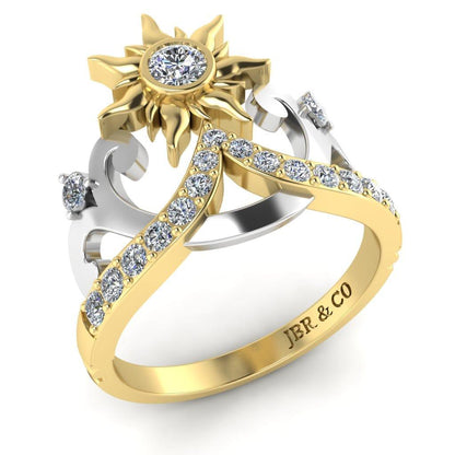 JBR Rapunzel Diamond Sun Tiara Sterling Silver Ring - JBR Jeweler