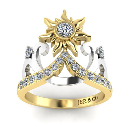 JBR Rapunzel Diamond Sun Tiara Sterling Silver Ring - JBR Jeweler