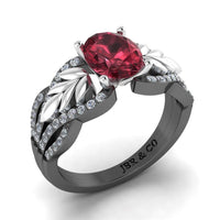 JBR Rhodolite Synthetic Garnet Anna Design Sterling Silver Ring - JBR Jeweler