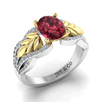 JBR Rhodolite Synthetic Garnet Anna Design Sterling Silver Ring - JBR Jeweler