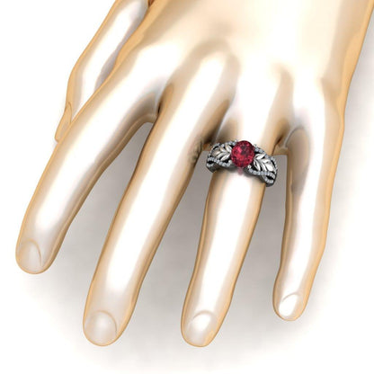 JBR Rhodolite Synthetic Garnet Anna Design Sterling Silver Ring - JBR Jeweler