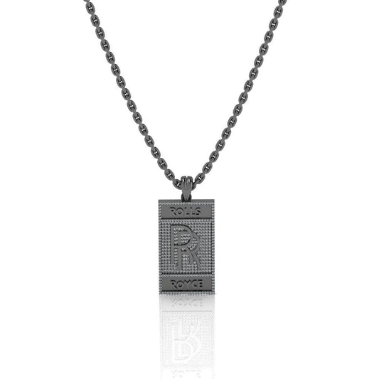 JBR Rolls Royse Sign Diamond Sterling Silver Necklace - JBR Jeweler