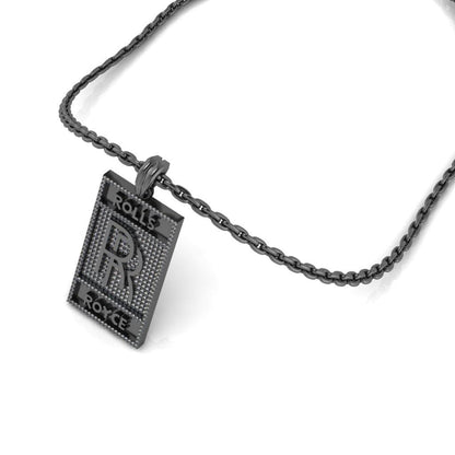 JBR Rolls Royse Sign Diamond Sterling Silver Necklace - JBR Jeweler