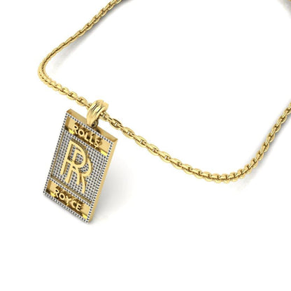 JBR Rolls Royse Sign Diamond Sterling Silver Necklace - JBR Jeweler