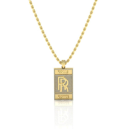 JBR Rolls Royse Sign Diamond Sterling Silver Necklace - JBR Jeweler