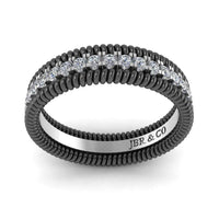 JBR Rope Style S925 Diamond Band In Sterling Silver - JBR Jeweler