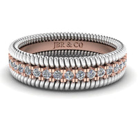 JBR Rope Style S925 Diamond Band In Sterling Silver - JBR Jeweler