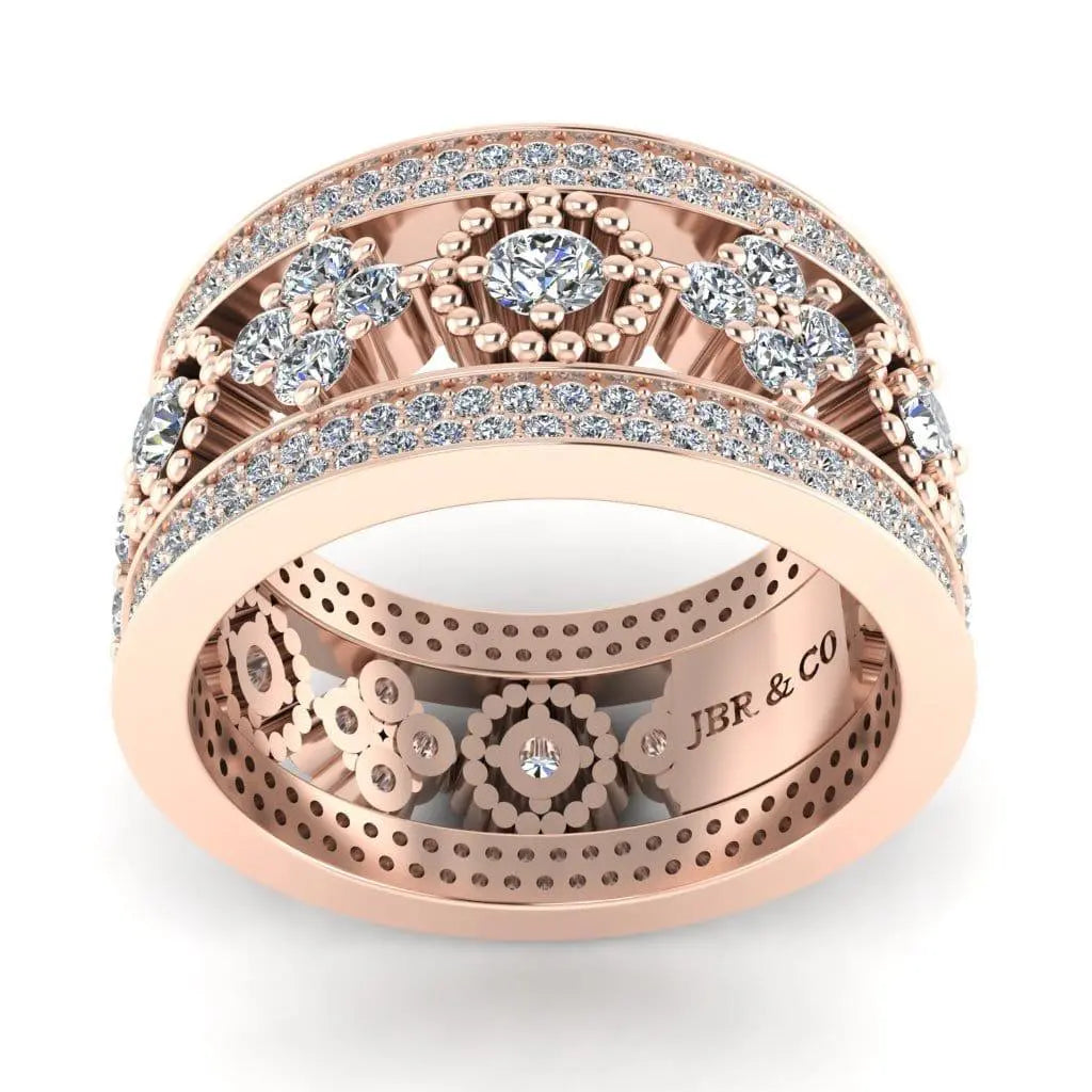 JBR Round Bezel Set Sterling Silver Women's Band - JBR Jeweler