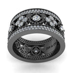 JBR Round Bezel Set Sterling Silver Women's Band - JBR Jeweler