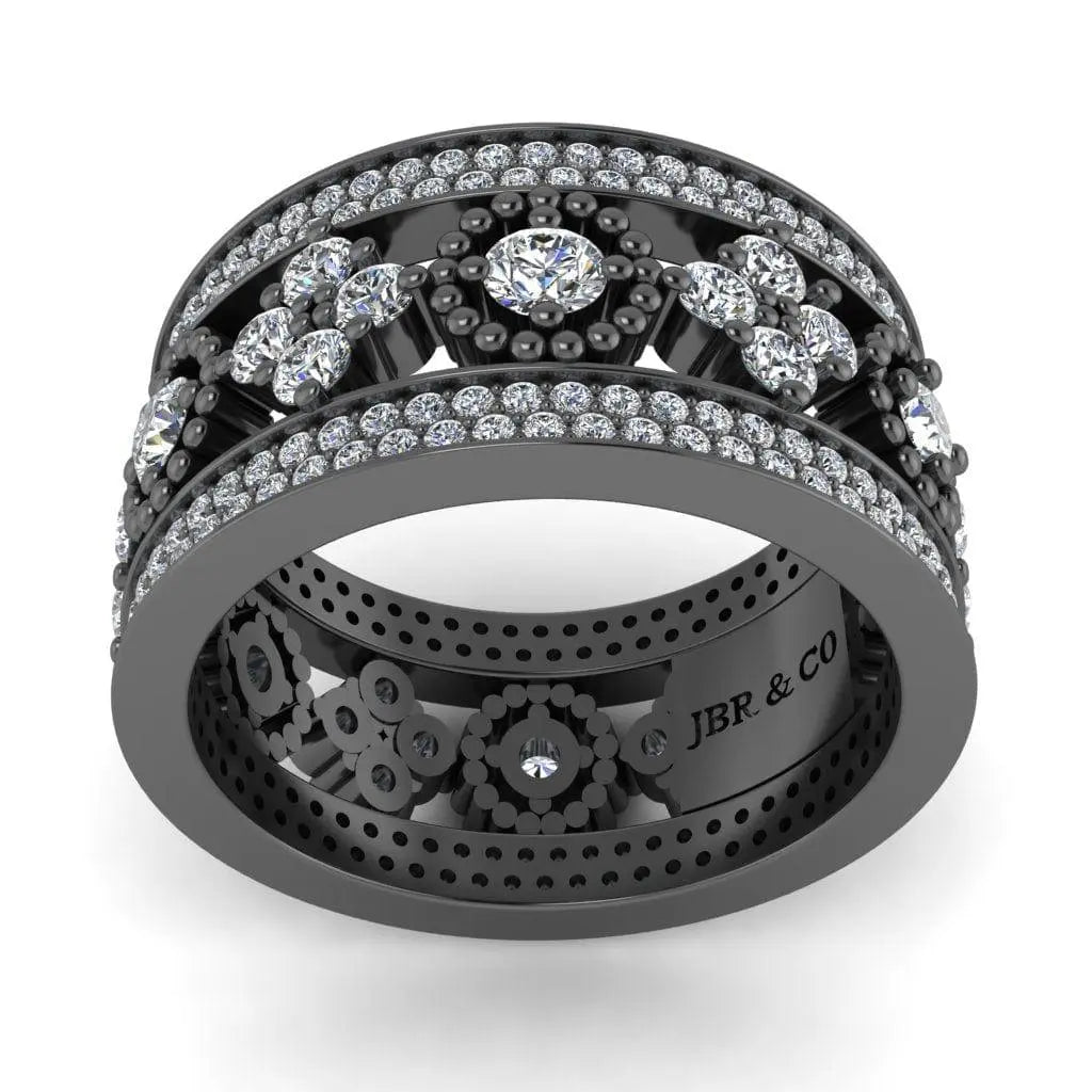 JBR Round Bezel Set Sterling Silver Women's Band - JBR Jeweler
