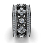 JBR Round Bezel Set Sterling Silver Women's Band - JBR Jeweler