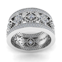 JBR Round Bezel Set Sterling Silver Women's Band - JBR Jeweler