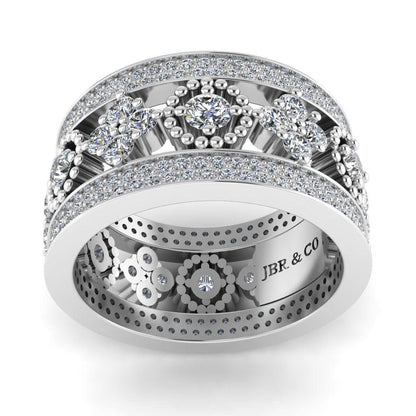 JBR Round Bezel Set Sterling Silver Women's Band - JBR Jeweler