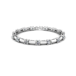 JBR Round Cut Custom Wedding Sterling Silver Bracelet - JBR Jeweler