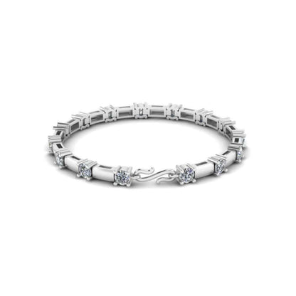 JBR Round Cut Custom Wedding Sterling Silver Bracelet - JBR Jeweler