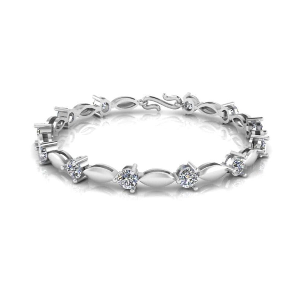 JBR Round Cut Diamond Bracelet In Sterling Silver - JBR Jeweler