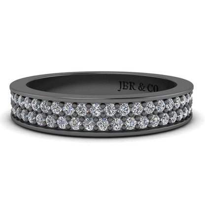 JBR Round Cut Eternity Sterling Silver Band - JBR Jeweler