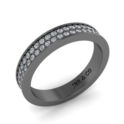 JBR Round Cut Eternity Sterling Silver Band - JBR Jeweler