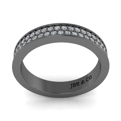 JBR Round Cut Eternity Sterling Silver Band - JBR Jeweler