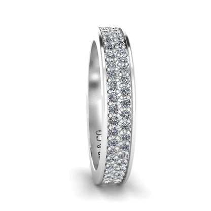 JBR Round Cut Eternity Sterling Silver Band - JBR Jeweler