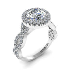 JBR Round Cut Halo Split Shank Sterling Silver Ring - JBR Jeweler